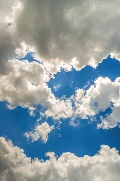 Summer Blue Sky Cloudscape Over Lake Michigan Stock Photos