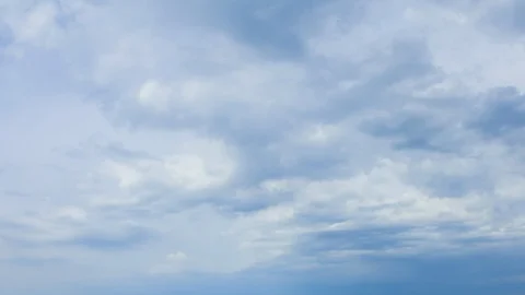 Summer blue sky with cumulus clouds, time lapse scene Stock Footage 129765877