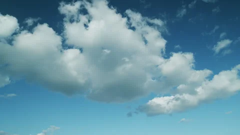Summer Blue Sky. Gently Cloud Sky Blue Moving In Blue Sky. Sky Fluffy White Stock Footage 265687818