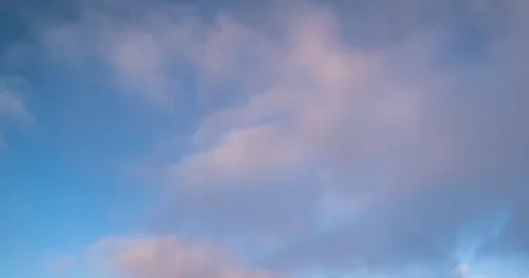 Summer blue sky time lapse.  Puffy fluffy white clouds. Stock Footage 252597374