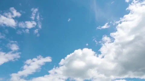 Summer blue sky time lapse, Nature weather Landscape white clouds Cumulus cloud 스톡 동영상 336568550