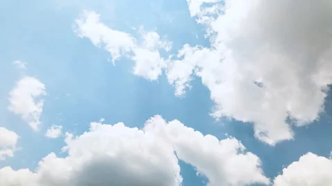 Summer Blue Sky Timelapse with White Clouds Stock Footage 335580802