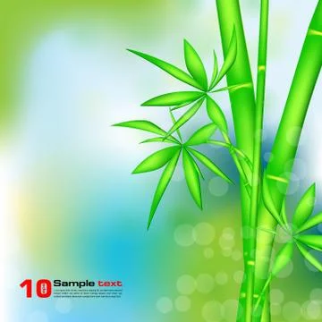 Summer blurry background with bamboo Ilustração Stock