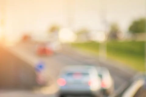 Summer blurry city backdrop. Stock Photos