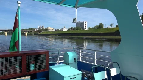 Summer boat trip on the river Stock Footage 101393035