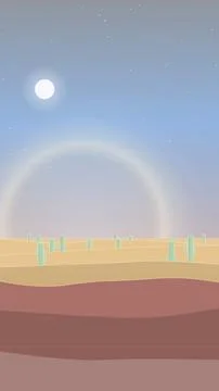 Summer boho beach palette desert scene with sand field and desert floor Stock Illustration