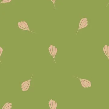 Summer botany seamless pattern with pink little simple bud flowers shapes. Pa Stock Illustration