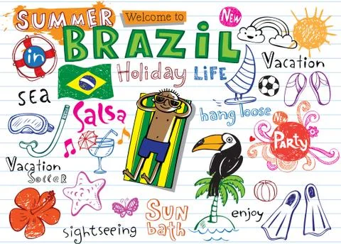 Summer in Brazil Illustrazione stock