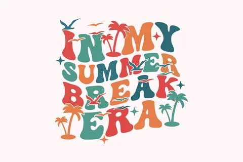 In summer break era eps t-shirt design Stock Illustration