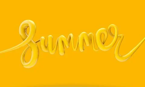 Summer bright bubble script typography background 3D Render 스톡 일러스트
