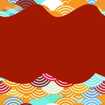 Summer bright sunny pattern fish scales simple Nature background with Chinese Stock Illustration