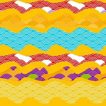 Summer bright sunny seamless pattern fish scales simple Nature background wit Stock Illustration