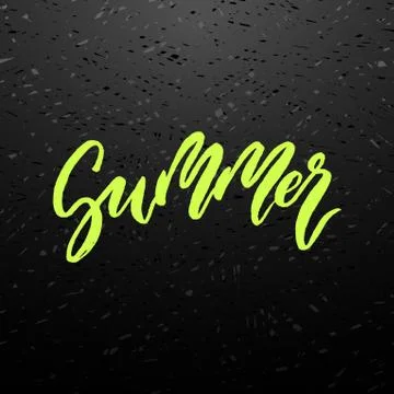 Summer brush lettering. Stock Illustration