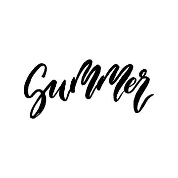 Summer brush lettering. Stock Illustration