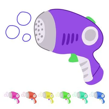 Summer bubble gun toy vector cartoon graphic Stock Illustration