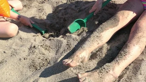 Summer Building Tools on beach. play with water and sand Stock Footage 156854734