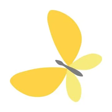 Summer Butterfly Flat Icon. Vector Yellow Flying Insect in Cartoon style Is.. Stock Illustration