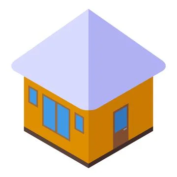 Summer cabin icon isometric vector. Beach bungalow Stock-Illustration