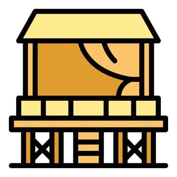 Summer cabin icon vector flat Stock Illustration
