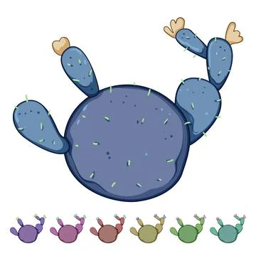 Summer cactus cartoon vector graphic Stock Illustration