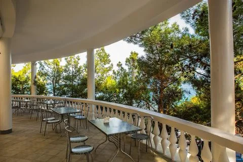 Summer cafe on the beach Foto stock
