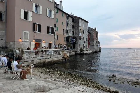 Summer cafe on the coast. Stock Photos