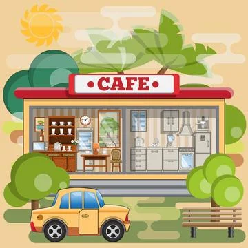 Summer cafe. Stock Illustration