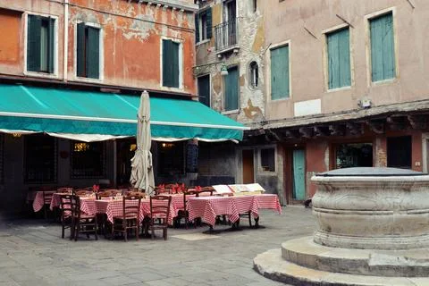 Summer cafe in Venice Foto stock