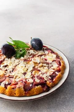 Summer cake with plum Stock Photos