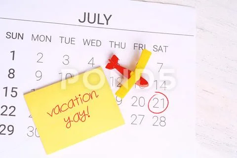Summer Calendar Schedule. Stock Photos