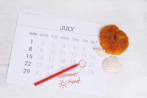 Summer Calendar Schedule. Foto stock