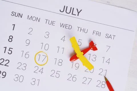 Summer Calendar Schedule. Stock Photos