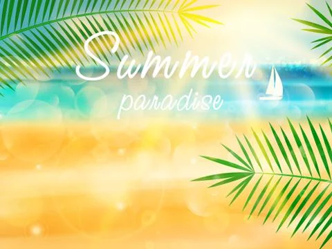 Summer calligraphic design. Stock Illustration