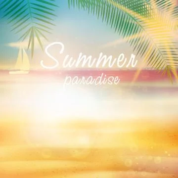 Summer calligraphic design template. Stock Illustration