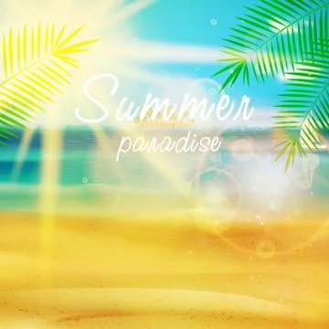 Summer calligraphic design template. Stock Illustration