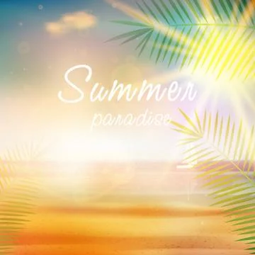 Summer calligraphic design template. Stock Illustration