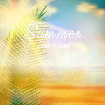 Summer calligraphic design template. Stock Illustration