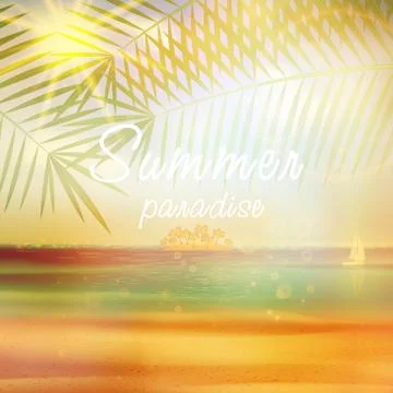 Summer calligraphic design template. Stock Illustration