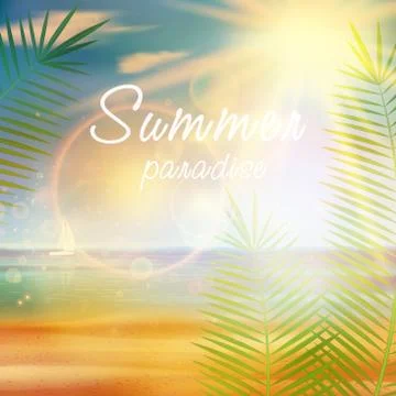Summer calligraphic design template. Stock Illustration