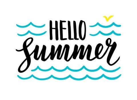Summer Calligraphic Lettering Stock Illustration