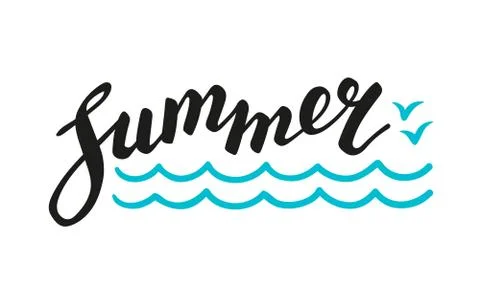 Summer Calligraphic Lettering Stock Illustration