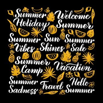Summer Calligraphy Design Stock Illustration