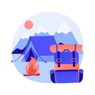 Summer camp abstract concept vector illustration. Stock Illustration