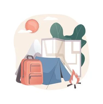 Summer camp abstract concept vector illustration. Stock Illustration