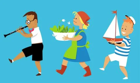 Summer camp activities Stock Illustration