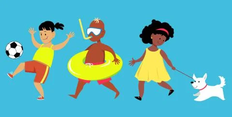 Summer camp activities Stock Illustration