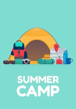 Summer camp banner. Stock Illustration