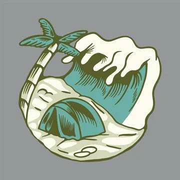 Summer Camp graphic illustration vector art t-shirt design Stock Illustration