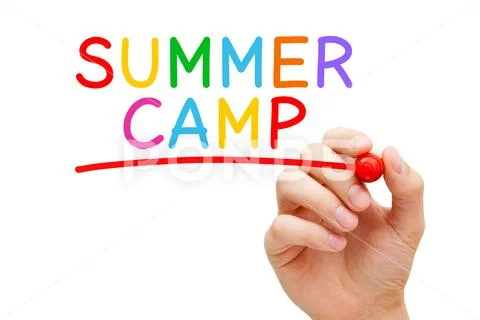 Summer Camp Handwritten Colorful Concept Stock Photos