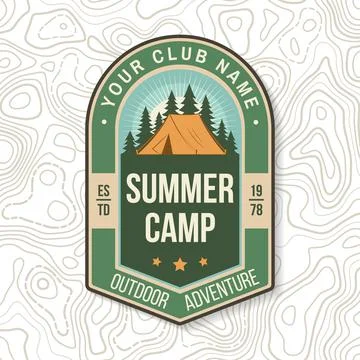 Summer Camp Logo Patch. Vector illustration. Concept for shirt or logo, print Illustrazione stock